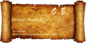 Oster Boglár névjegykártya